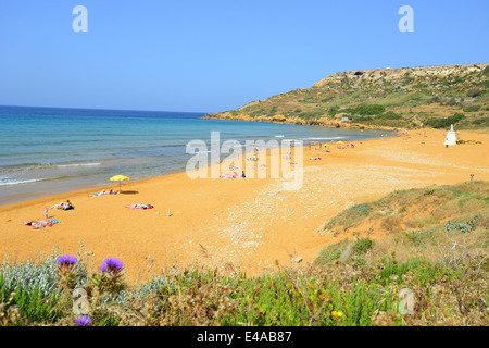 Sandstrand in Ramla Bay, Gozo (Ghawdex), Gozo und Comino Bezirk, Gozo Region, Republik Malta Stockfoto