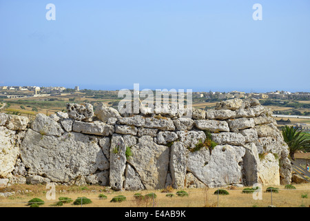 Tempel des Ġgantija, Ix Xagħra, Gozo (Ghawdex), Gozo und Comino Bezirk, Gozo Region, Republik Malta Stockfoto