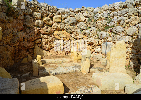 Tempel des Ġgantija, Ix Xagħra, Gozo (Ghawdex), Gozo und Comino Bezirk, Gozo Region, Republik Malta Stockfoto