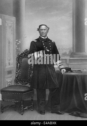 David Glasgow Farragut, 1801-1870, ein Flag Officer der United States Navy während des amerikanischen Bürgerkrieges, Stockfoto