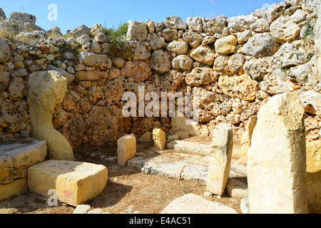 Tempel des Ġgantija, Ix Xagħra, Gozo (Ghawdex), Gozo und Comino Bezirk, Gozo Region, Republik Malta Stockfoto
