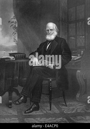 William Cullen Bryant, 1794-1878, ein amerikanischer Dichter, Journalist, Stockfoto