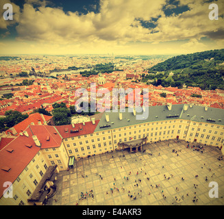 Altstadt von Prag, der Tschechischen Republik, Retro-Effekt. Stockfoto