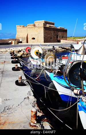 Paphos Burg, die ursprünglich als eine byzantinische Festung, die Bewachung des Hafens in Paphos, Zypern und jetzt ein Museum steht Stockfoto