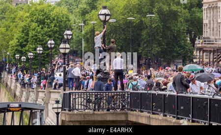 London, Großbritannien 7. Juli die Tour de France Radrennen, Stufe 3 - Cambridge nach London. Stockfoto