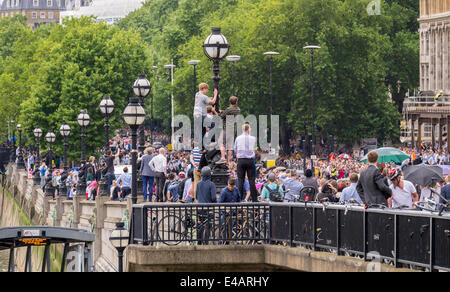 London, Großbritannien 7. Juli die Tour de France Radrennen, Stufe 3 - Cambridge nach London. Stockfoto