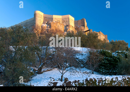 La Mota-Festungsmauern, Alcalá la Real, Jaen-Provinz, Region von Andalusien, Spanien, Europa Stockfoto