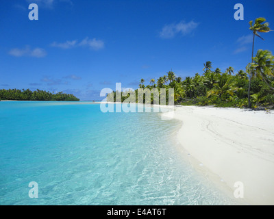 Paradies auf One Foot Island in Aitutaki, Cook-Inseln Stockfoto