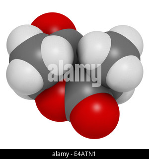 L-Lactid PLA Vorläufer Molekül. In der Synthese von Polymeren Polymilchsäure (Polylactid, Polylactate) Säure Kunststoff verwendet. Stockfoto