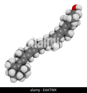 Carotinoid Lutein-Molekül. Nährstoff in grünem Blattgemüse wie Spinat und Grünkohl vorhanden. Stockfoto