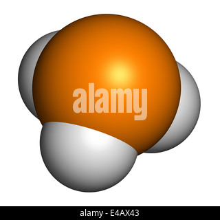 Phosphin (Phosphane, PH3) Molekül. Als Reagenzien in der Chemie und als Räuchermittel in der Landwirtschaft verwendet. Stockfoto