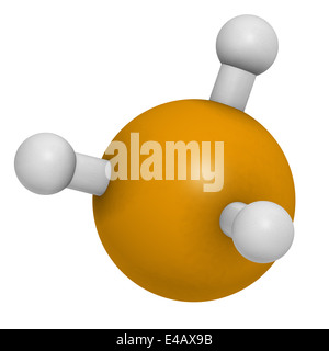 Phosphin (Phosphane, PH3) Molekül. Als Reagenzien in der Chemie und als Räuchermittel in der Landwirtschaft verwendet. Stockfoto