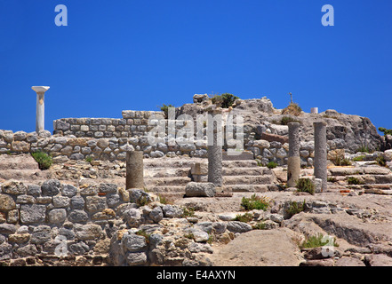 Ruinen einer frühen Christian Basilica in Agios Stephanos, Kefalos Bay, Insel Kos, Dodekanes, Ägäis, Griechenland. Stockfoto