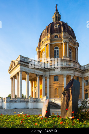 Die Basilica di Superga, auf einem Hügel südlich von Turin, Italien. Stockfoto