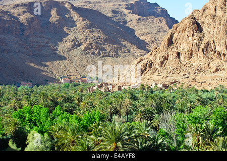 Ait quaritane, tinerhir am Wadi, Fluss Todra, Route 703 in der Nähe der Todra-schlucht, südlichen Marokko Stockfoto