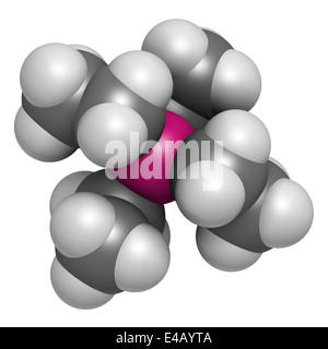 Tetraethyllead Benzin Oktan Booster Molekül. Neurotoxischen Organolead Verbindung. Stockfoto