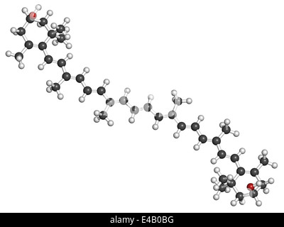 Zeaxanthin Gelbpigment Molekül. Verantwortlich für die Farbe der Paprika, Mais, Safran. Stockfoto