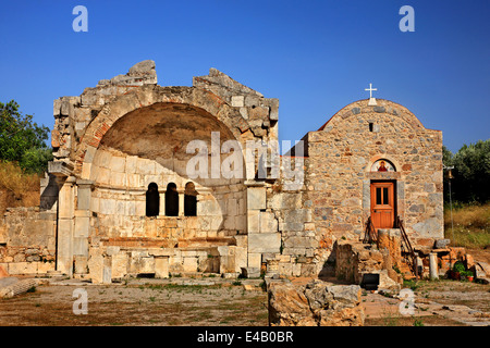 Die frühen Christian Basilica (5. Jahrhundert n. Chr.) von Jesus Christus in Jerusalem, Kalymnos Insel, Dodekanes, Ägäis, Griechenland. Stockfoto