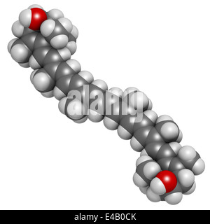 Zeaxanthin Gelbpigment Molekül. Verantwortlich für die Farbe der Paprika, Mais, Safran. Stockfoto