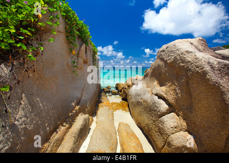 Traum Strand - Felicité Insel Seychellen Stockfoto