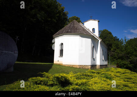 Nikola Teslas Geburtshaus Museum und Gedenkstätte, St. Peter und Paul Kirche in Smiljan, Kroatien, 21. Juni 2014 (CTK Foto/Libor Sojka) Stockfoto