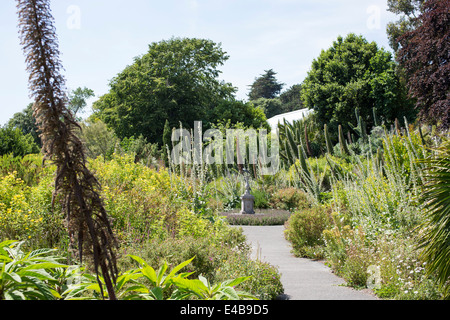 Gesamtansicht der Ventnor Botanic Garden in Ventnor, Isle Of Wight, England an einem sonnigen Sommertag. Stockfoto