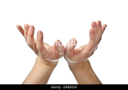 Männliche offene Hände Stockfoto