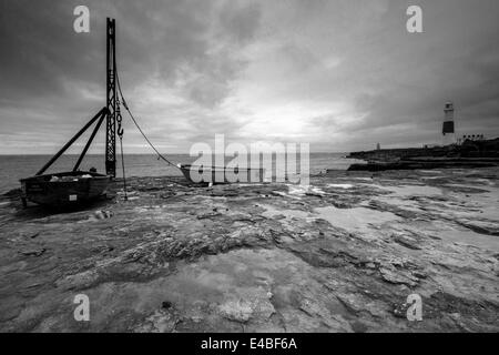 Launisch Morgen um Portland Bill in Dorset, England UK Stockfoto