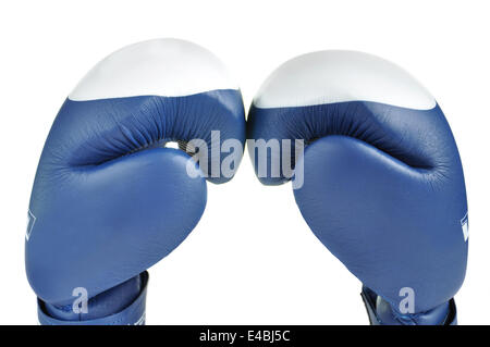 Boxhandschuhe isoliert auf weißem Hintergrund Stockfoto