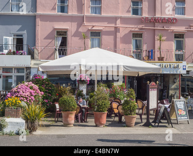 Restaurant am Meer in Weston-super-Mare, Somerset, England, Großbritannien Stockfoto