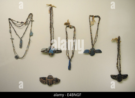 Ägypten. Skarabäen. Symbol des Sonnengottes. Als Amulett oder Siegel verwendet. Archäologisches Museum. Istanbul. Turkei. Stockfoto