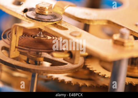 Mechanismus der alten Wecker Stockfoto