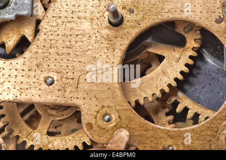 Mechanismus der alten Wecker Stockfoto