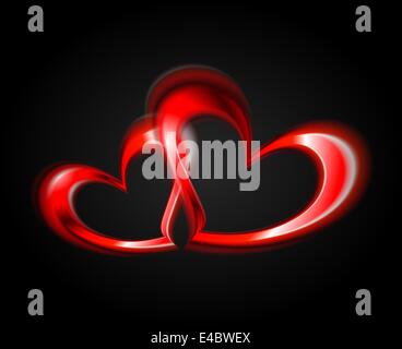 Zwei rote Herzen. Vector Illustration Eps 10 Stockfoto