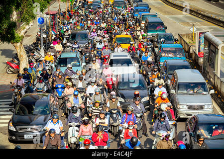 Morgendlichen Berufsverkehr in Taipei. Stockfoto