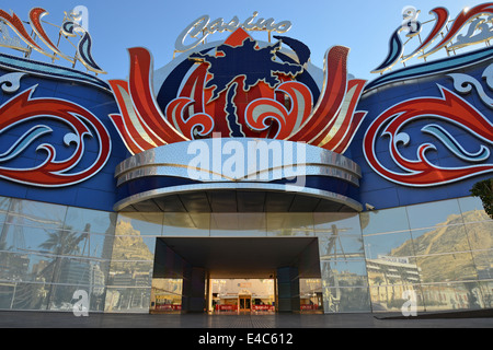 Eingang zum Casino Mediterráneo Alicante, Hafen von Alicante, Alicante, Costa Blanca, Provinz Alicante, Königreich Spanien Stockfoto