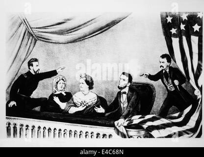 Das Attentat auf Präsident Abraham Lincoln, Lithographie, Currier & Ives, 1865 Stockfoto