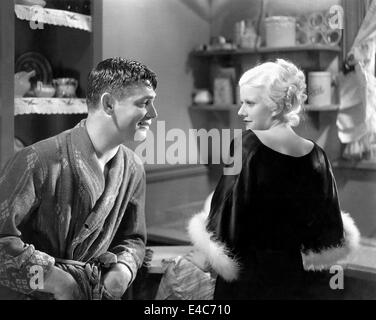 Clark Gable, Jean Harlow, am Set des Films, "halten Sie Ihren Mann", 1933 Stockfoto