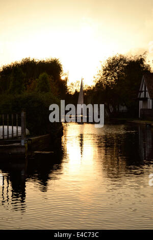 Sonnenuntergang am Horning, Norfolk Broads Stockfoto