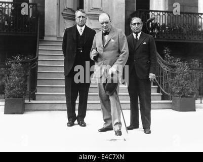 William Randolph Hearst, Winston Churchill, Louis B. Mayer, Porträt, 1930er Jahre Stockfoto