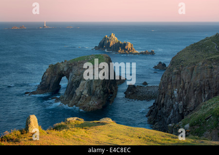 Am frühen Morgen über Lands End, Cornwall, England Stockfoto