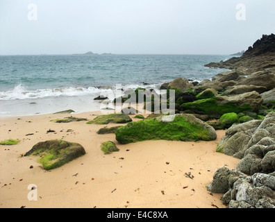 Strand-Landschaft rund um Saint-Malo, eine Hafenstadt im Nordwesten Frankreichs Stockfoto