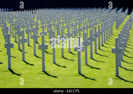 Weiß Kreuz Marker Luxembourg American Cemetery und der zweite Weltkrieg Denkmal Europas Stockfoto