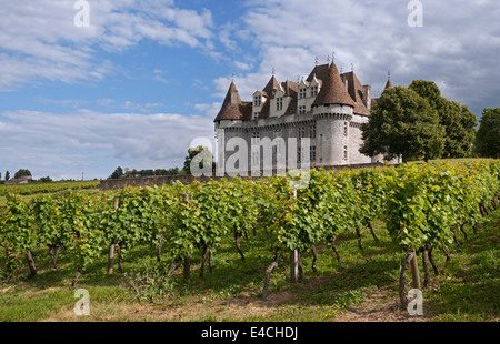 Das Schloss Château de Monbazillac und Weinberg, Dordogne, Aquitaine, Frankreich Stockfoto