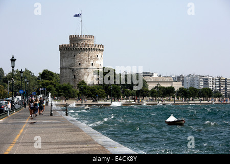 Das Wahrzeichen von Thessaloniki, der weiße Turm. Nordgriechenland Stockfoto