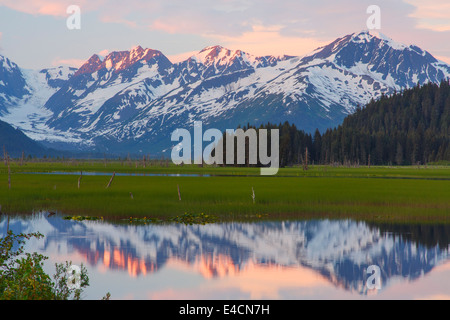 Teiche auf dem Seward Highway, Chugach National Forest, Alaska. Stockfoto