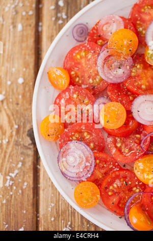 Tomaten-Zwiebel-Salat Stockfoto