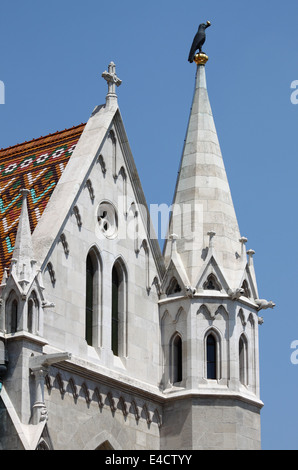 Fassade der Matthiaskirche in Budapest, Ungarn Stockfoto