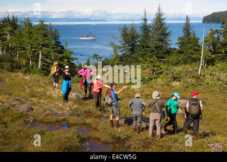 Wandern auf der Insel der Ritter, Prinz-William-Sund, Chugach National Forest, Alaska Stockfoto