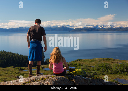 Wandern auf der Insel der Ritter, Prinz-William-Sund, Chugach National Forest, Alaska Stockfoto